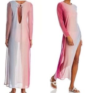 Peixoto Desert Sunset Gemma Sheer Mesh Dress Swim Cover Up Maxi
